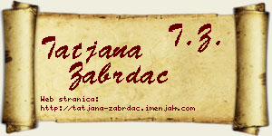 Tatjana Zabrdac vizit kartica